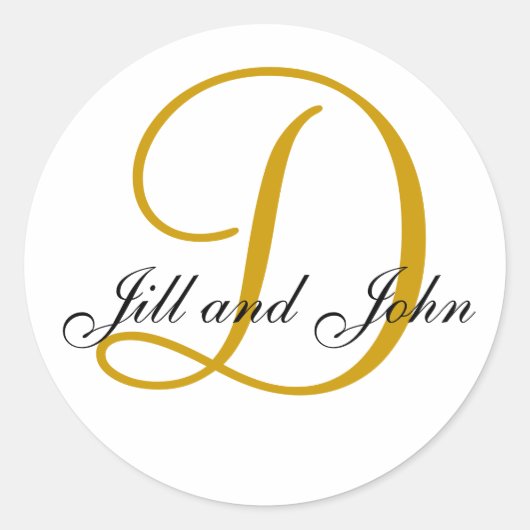 Nachname Erstname + Erstname Gold-Aufkleber Runder Aufkleber (Vorderseite)