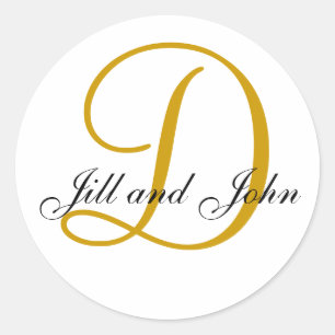 Nachname Erstname + Erstname Gold-Aufkleber Runder Aufkleber