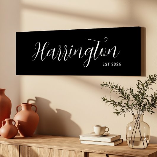 Nachname Est Datum lange Leinwand Familiengeschenk