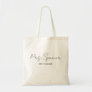 Nachname Est Year Tote Bag Personalisiert Datum Tragetasche