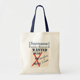 [Nachname] Familienforschung (Wanted Poster) Tragetasche