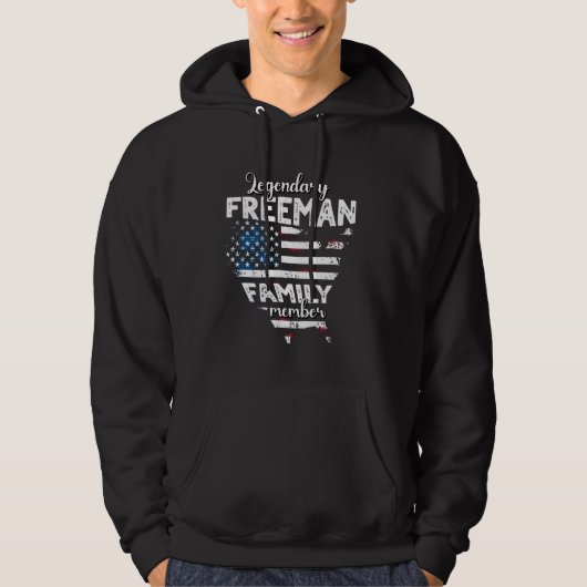 Nachname Freeman US Flag Freeman Nachname Freeman Hoodie (Vorderseite)