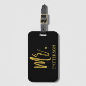 Nachname Gold Foil Gepäckmarke Gepäckanhänger (Vorderseite Vertikal)