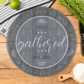 Nachname Grauer Weiß Streifen Geschirrtuch