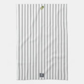 Nachname Grauer Weiß Streifen Geschirrtuch (Vertikal)