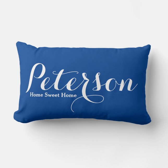 Nachname Lumbar Pillow Zuhause Sweet Zuhause Lendenkissen (Vorderseite)