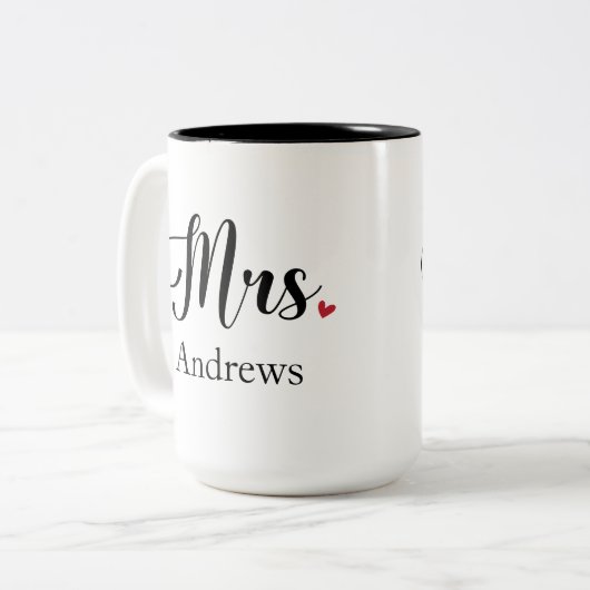 Nachname Matching Couple Gift für Ehefrau Bride Zweifarbige Tasse (Vorderseite Links)