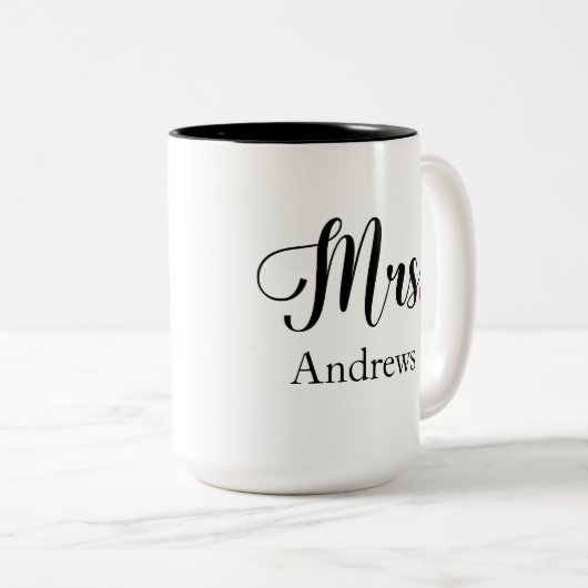 Nachname Matching Couple Gift für Ehefrau Bride Zweifarbige Tasse (VorderseiteRechts)