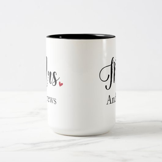 Nachname Matching Couple Gift für Ehefrau Bride Zweifarbige Tasse (Mittel)