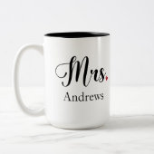 Nachname Matching Couple Gift für Ehefrau Bride Zweifarbige Tasse (Links)