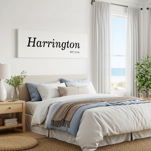 Nachname Mit Est-Datum signieren Long kann Gerahmt Leinwanddruck