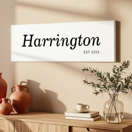 Nachname Mit Est-Datum signieren Long kann Gerahmt Leinwanddruck