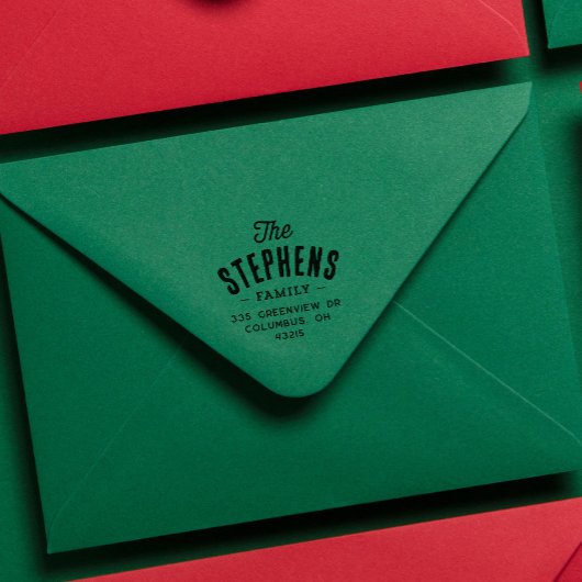 Nachname niedliche einfache Rücksendeadresse Permastempel