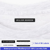 Nachname Schwarz/Weiß | Wasserdichte Kleidung Etiketten