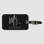 Nachname Silver Foil Gepäckmarke Gepäckanhänger (Vorderseite (Horizontal))