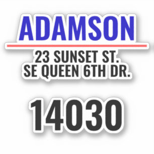 Nachname und Adresse - Benutzerdefinierte Briefkas Aufkleber