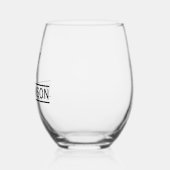 Nachname und Monogramm Erstmaliger Personalisiert Weinglas Ohne Stiel (Links)