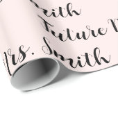 Nachname von Frau Brautparty Geschenkpapier (Rolleneckpunkt)