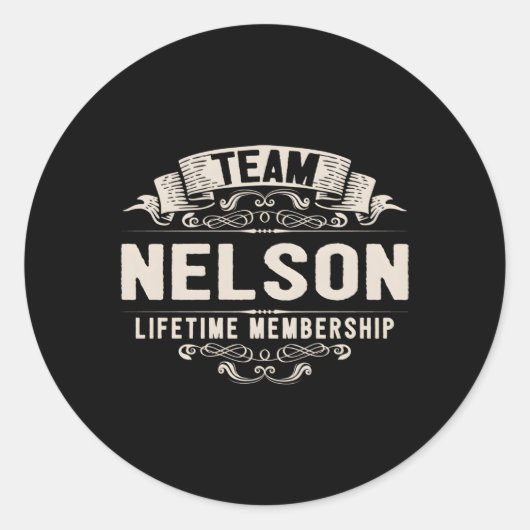 Nachname von Team Nelson Lifetime Runder Aufkleber (Vorderseite)