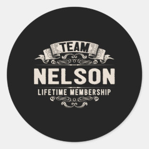 Nachname von Team Nelson Lifetime Runder Aufkleber