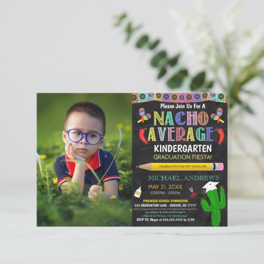 Nacho Average Abschluss Einladung (Stehend Vorderseite)