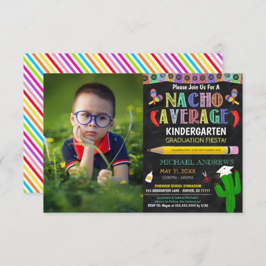 Nacho Average Abschluss Einladung (Vorne/Hinten)