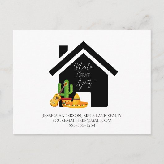 Nacho Average Agent Real Anwesen Marketing Postkarte (Vorderseite)