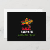 Nacho Average Airline Pilot Postkarte (Vorne/Hinten)