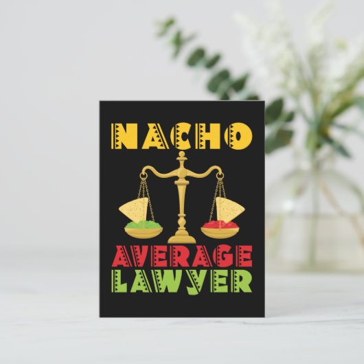 Nacho Average Anwalt Funny Cinco de Mayo Postkarte (Stehend Vorderseite)
