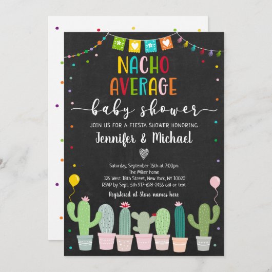Nacho Average Baby Shower Fiesta Einladung (Vorne/Hinten)