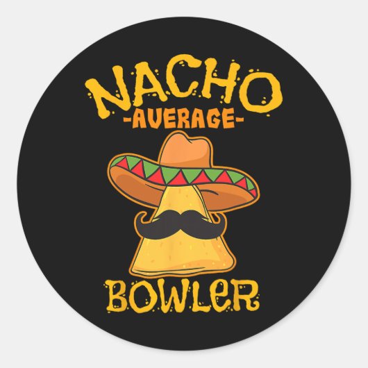 Nacho Average Bowler Mexikanischer Bowling Cinco D Runder Aufkleber (Vorderseite)