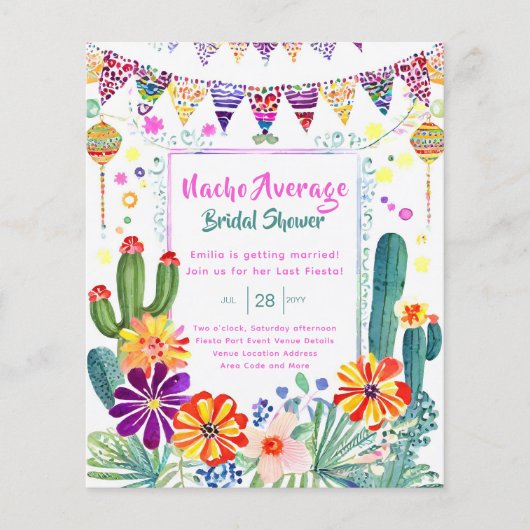 Nacho Average Brautparty letzte Fiesta (Vorderseite)