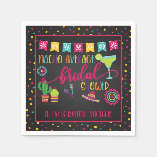 Nacho Average Brautparty Napkin - Blk Serviette (Vorderseite)