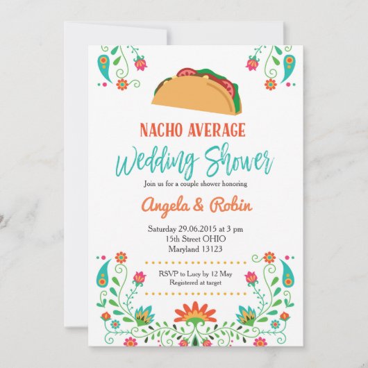 Nacho Average Bridal Dusche Einladung (Vorderseite)