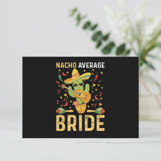 Nacho Average Bride Cinco De Mayo Mexican Wedding Dankeskarte (Stehend Vorderseite)