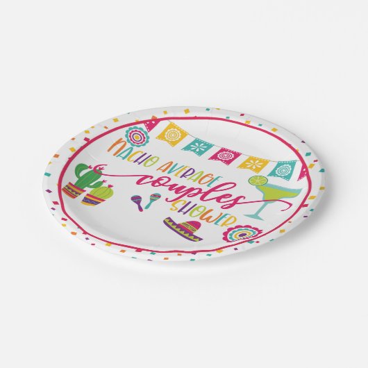 Nacho Average Couples Dusche Party Plate - WH Pappteller (Schrägansicht)