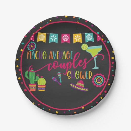 Nacho Average Couples Dusche Party Plate - WH Pappteller (Vorderseite)