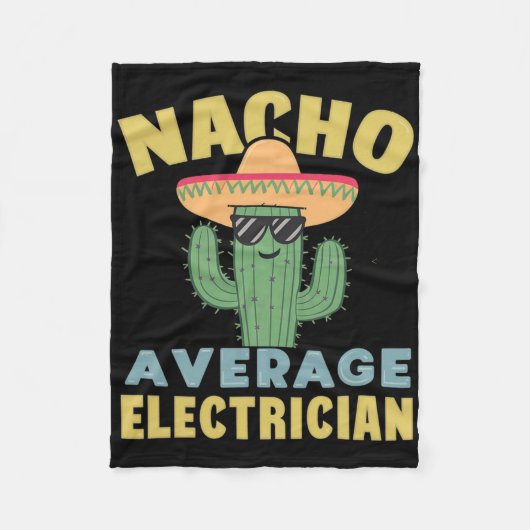 Nacho Average Electrician Cinco De Mayo Funny Elec Fleecedecke (Vorderseite)