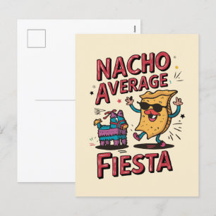 Nacho Average Fiesta - Spaß, buntes Nacho-Design Feiertagspostkarte