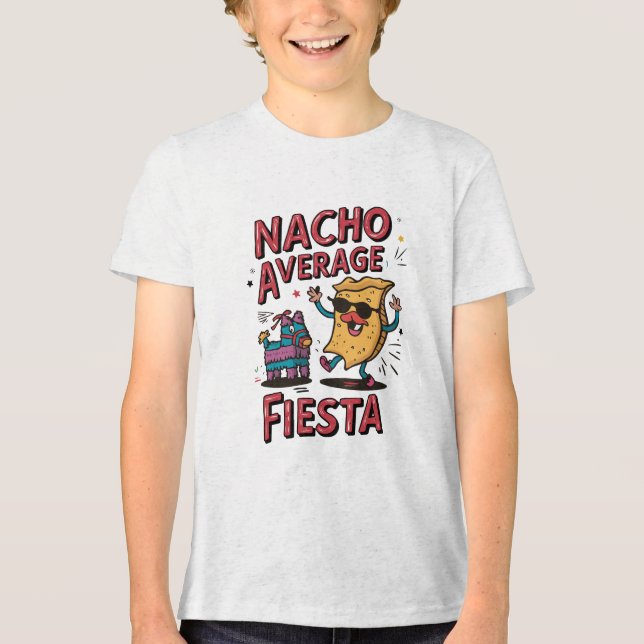 Nacho Average Fiesta - Spaß, buntes Nacho-Design Tri-Blend Shirt (Vorderseite)