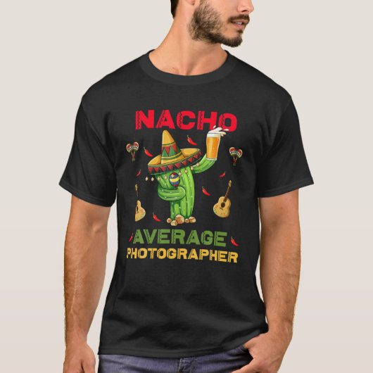 Nacho Average Fotograf Gnome Funny Cinco De Ma T-Shirt (Vorderseite)
