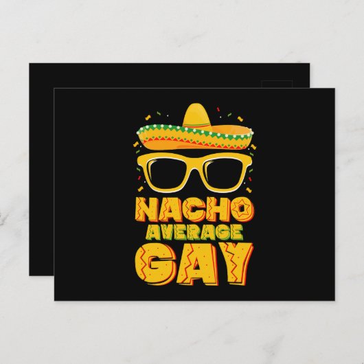 Nacho Average Gay Mexican LGBTQ Cinco de Mayo Postkarte (Vorne/Hinten)