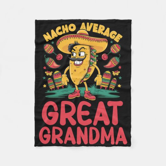 Nacho Average Great Oma Mexican Matching Cinco Fleecedecke (Vorderseite)