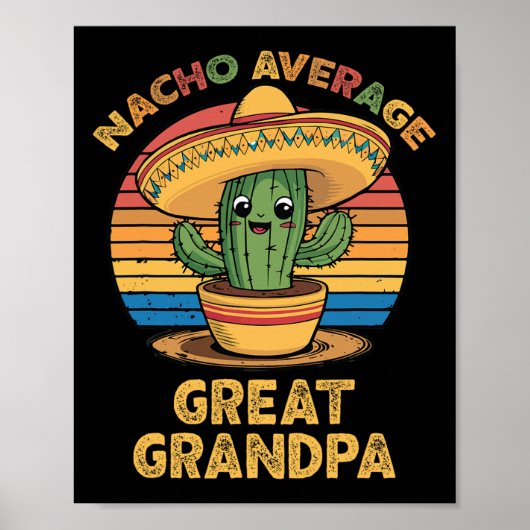 Nacho Average Great Opa Matching Mexican Cinco Poster (Vorne)