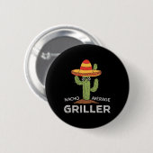 Nacho Average Griller Cactus Grillen Spaß Grill Co Button (Vorne & Hinten)