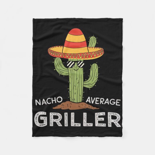 Nacho Average Griller Cactus Grillen Spaß Grill Co Fleecedecke (Vorderseite)