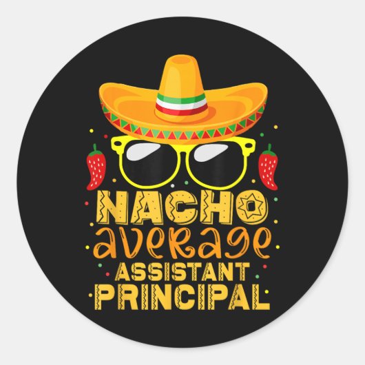 Nacho Average Istant Cinco De Mayo Teach Runder Aufkleber (Vorderseite)