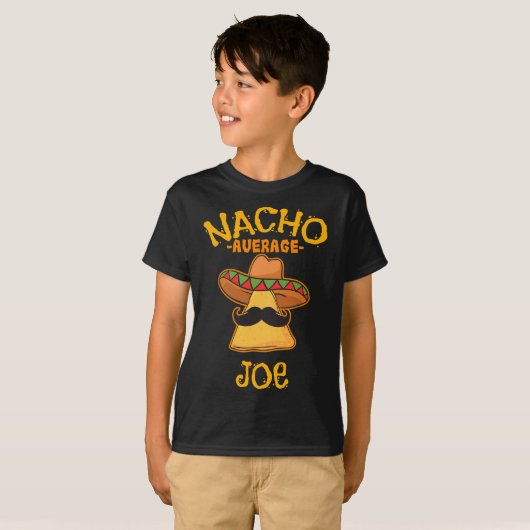 Nacho Average Joe Personalisiert Name Funny Taco T-Shirt (Vorne ganz)