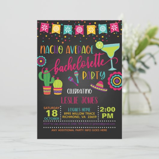 Nacho Average Junggeselinnen-Abschied Einladung -  (Stehend Vorderseite)