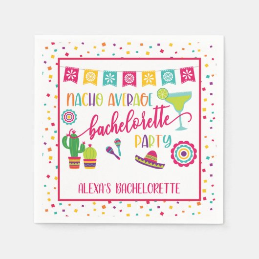 Nacho Average Junggeselinnen-Abschied Napkin - Wh Serviette (Vorderseite)